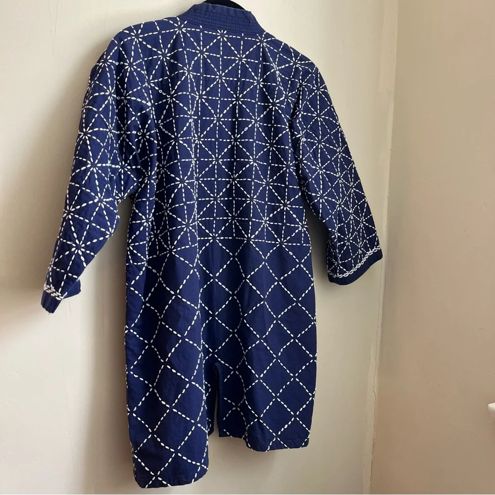 kiriko hand-stitched sashiko cotton haori jacket - Picture 12 of 14